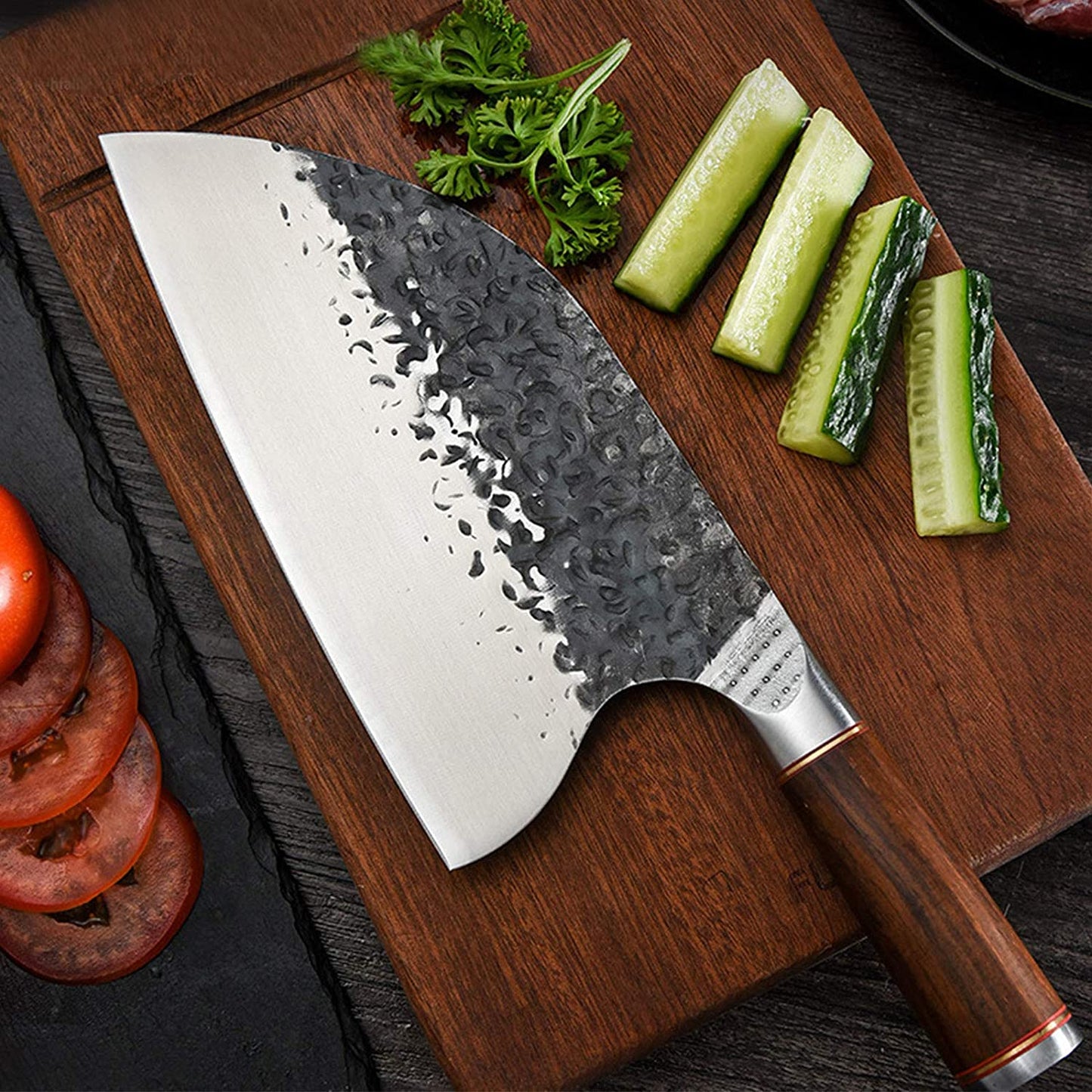 High Carbon Steel Serbian Chefs Knife