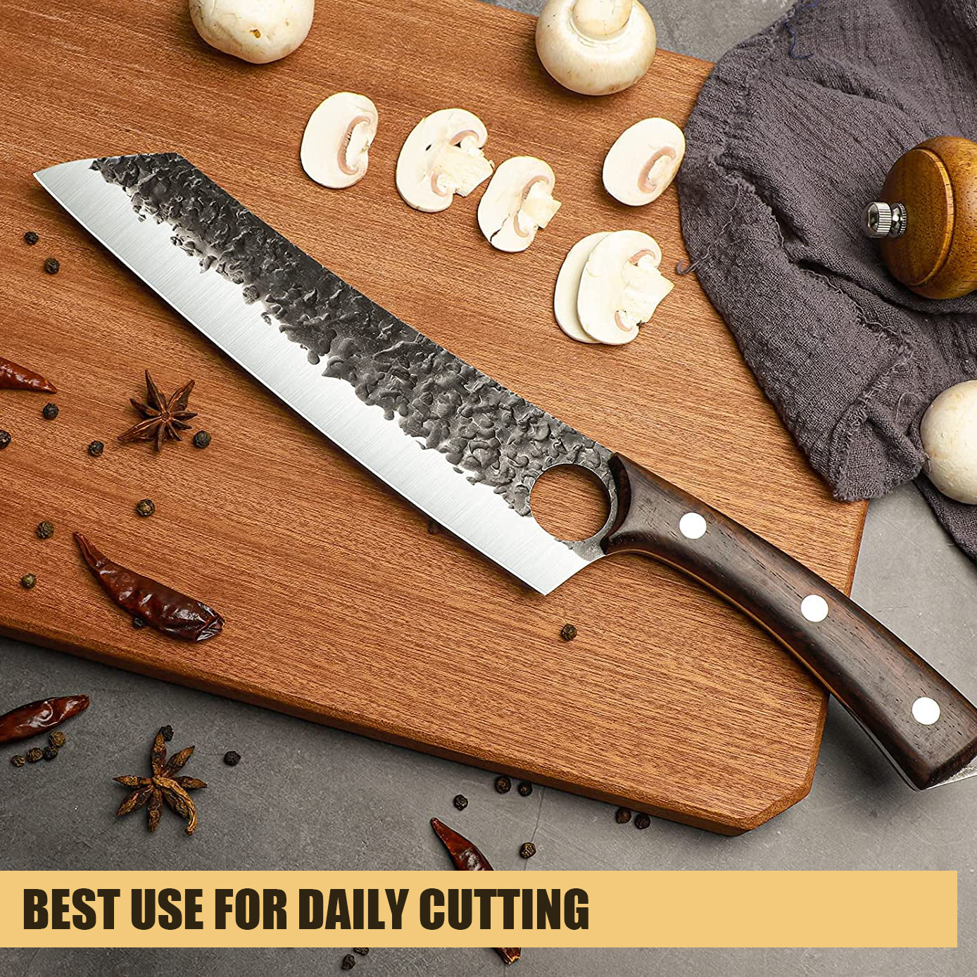 8.5 Inch Japanese Cleaver Knife for cutting meat, vegetable, fruits