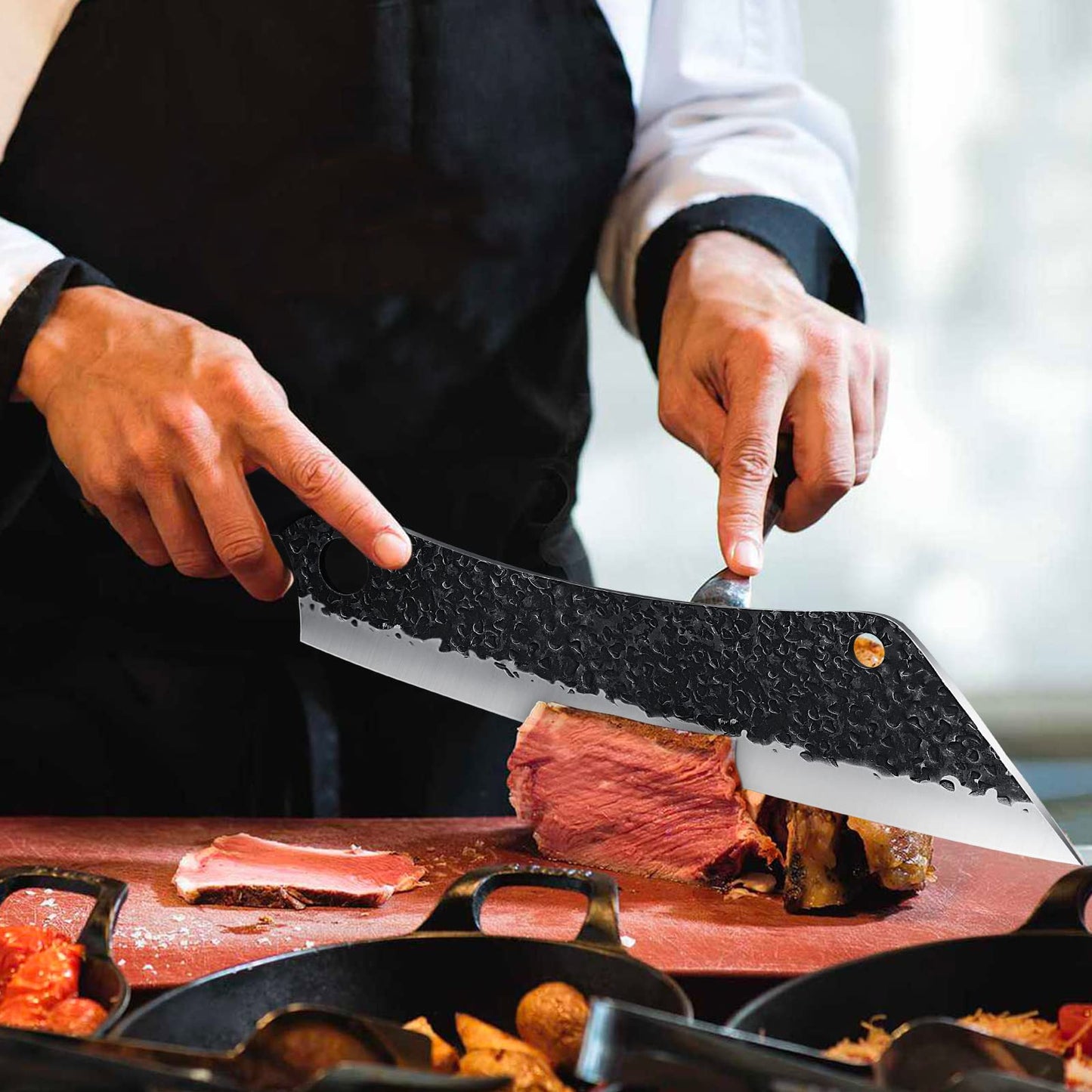 12 Inch Hand Forged Brisket Knife High Carbon Steel Meat Roasts Slicer Long Kitchen Knives