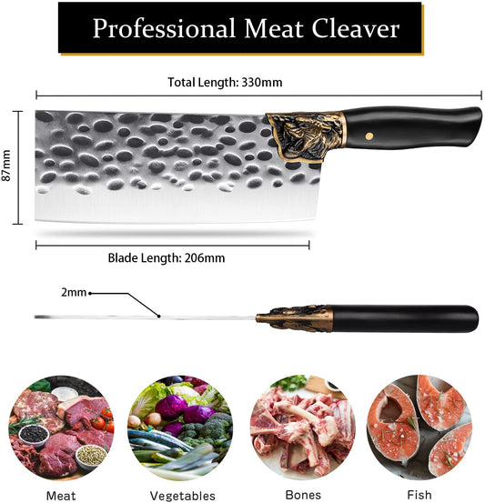 Professional Meat Vegetable Cleaver Hand Forged Butcher knife