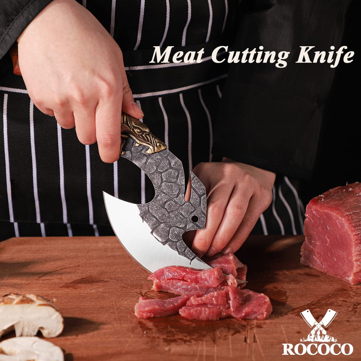 Sharp Meat Cleaver Axe Hand Forged Butcher Boning Knife for Meat Cutting High Carbon Steel