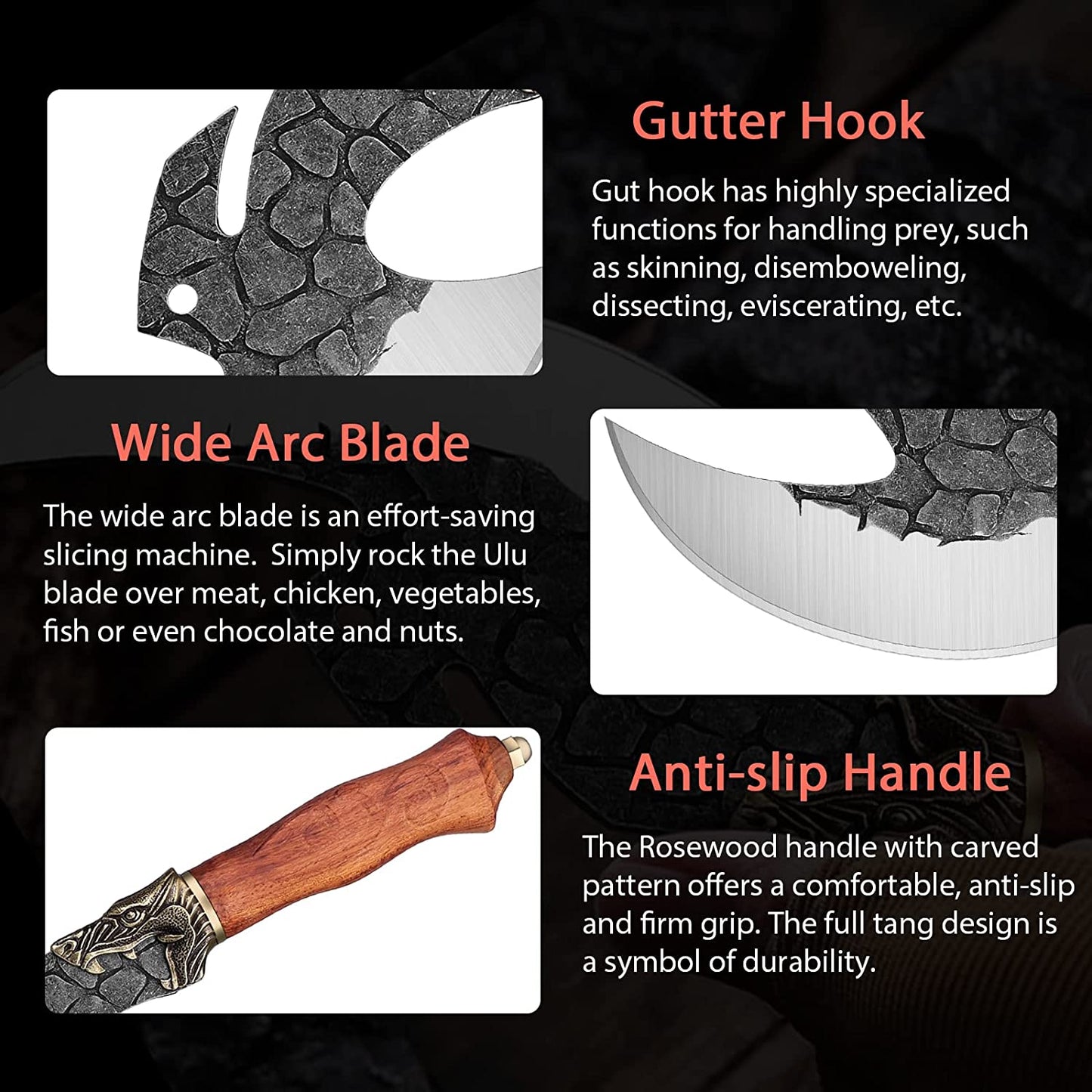 Sharp Meat Cleaver Axe Hand Forged Butcher Boning Knife for Meat Cutting High Carbon Steel