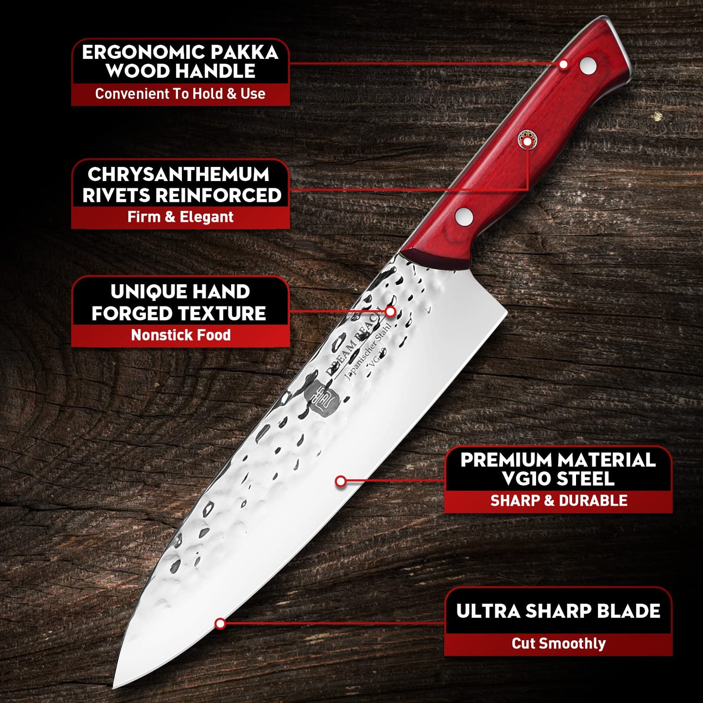 Japanese Full Tang Chef Cooking Knives