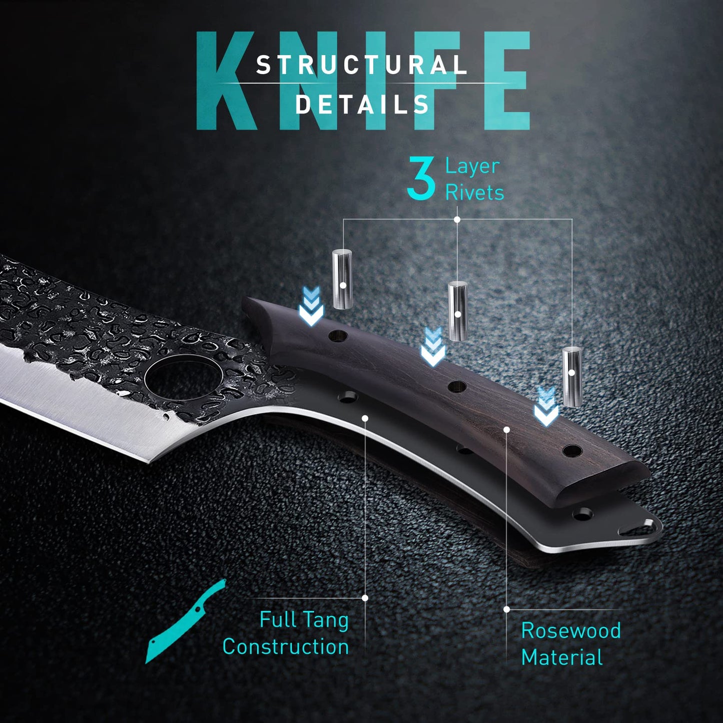 12 Inch Hand Forged Brisket Knife High Carbon Steel Meat Roasts Slicer Long Kitchen Knives