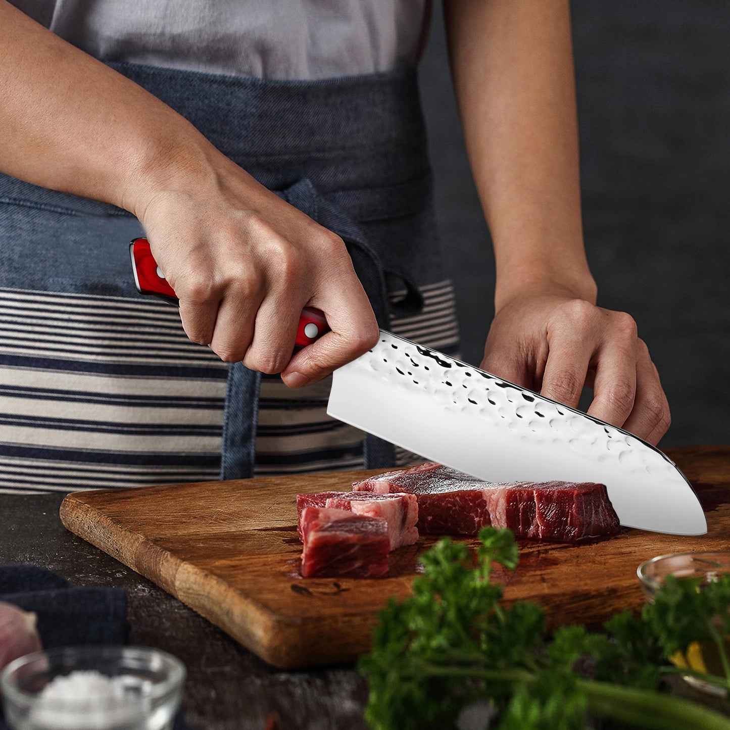 TIVOLI 7“ Kitchen Knife VG10 High Carbon Japanese Santoku Chef