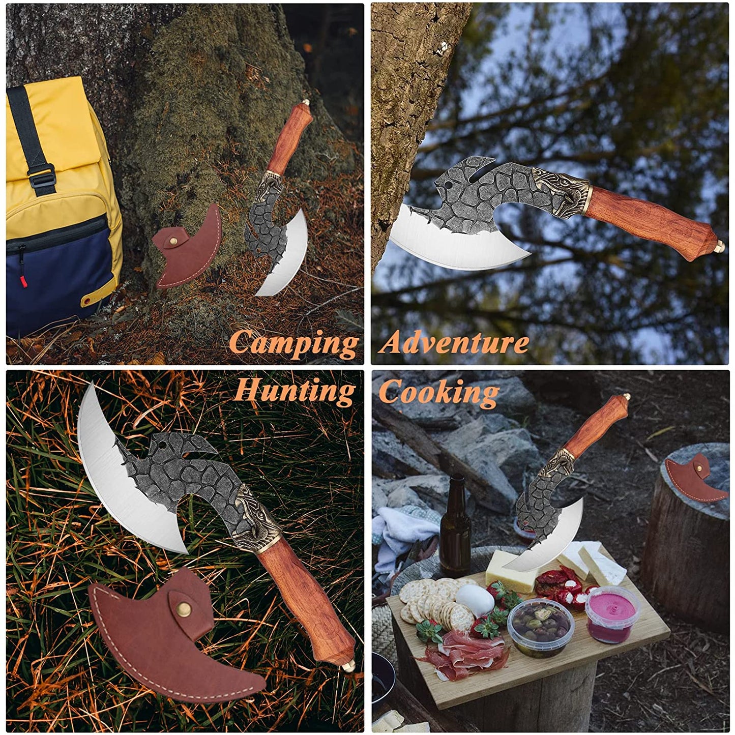 Sharp Meat Cleaver Axe Hand Forged Butcher Boning Knife for Meat Cutting High Carbon Steel