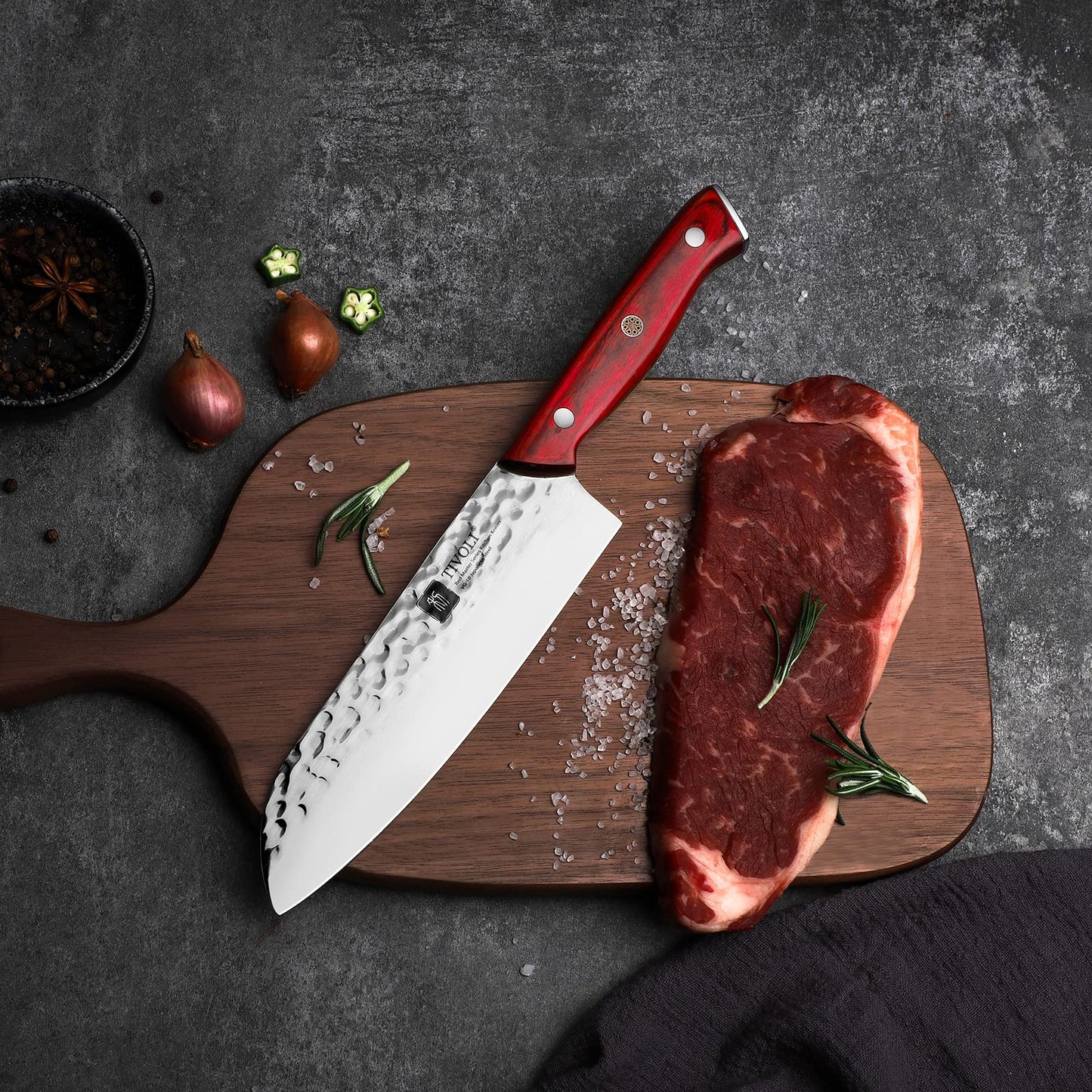 TIVOLI 7“ Kitchen Knife VG10 High Carbon Japanese Santoku Chef