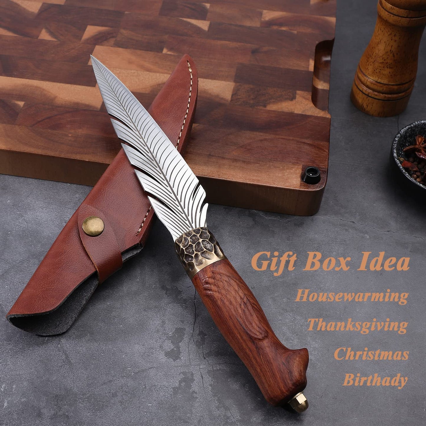 Hand Forged Feather Knife - Sharp Tip
