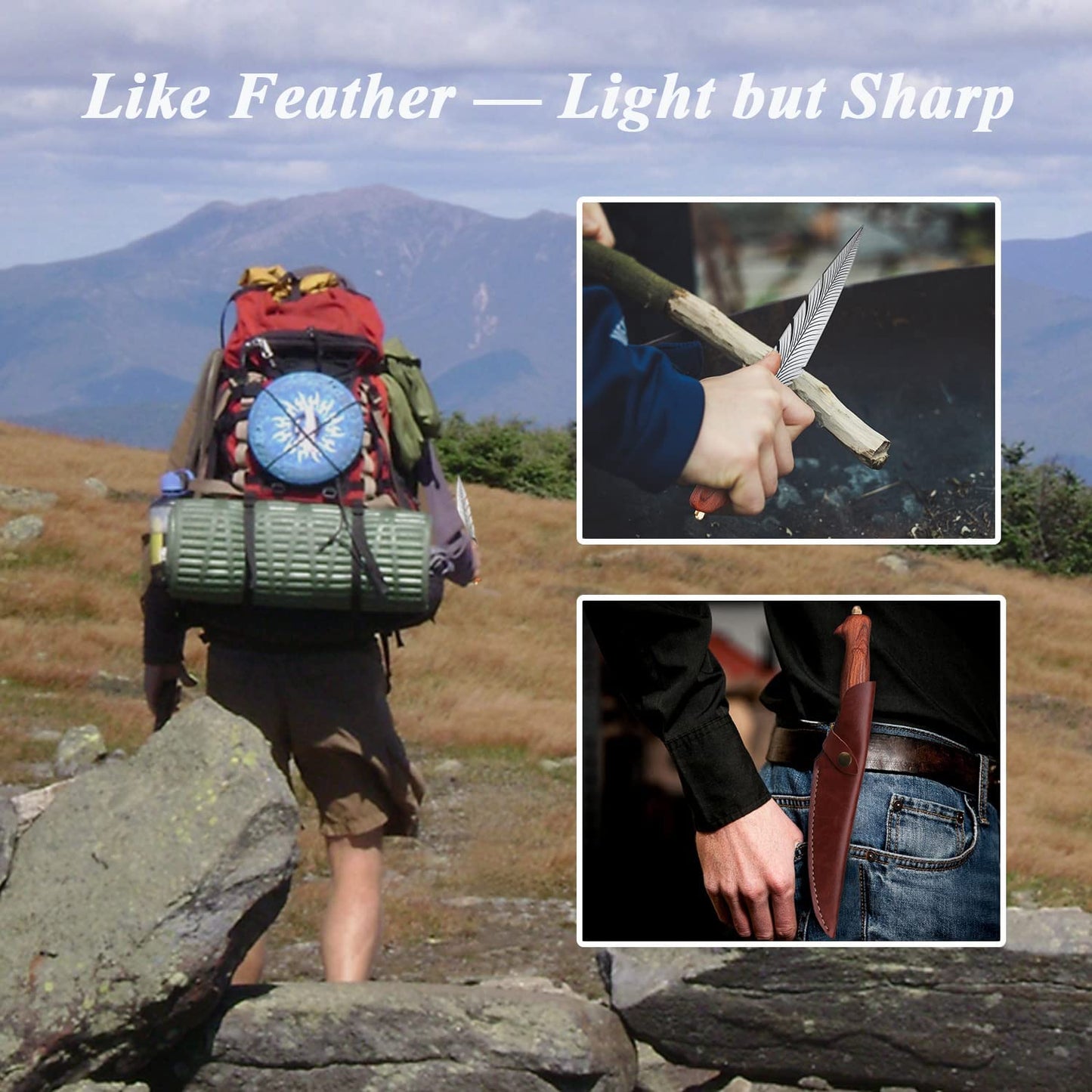 Hand Forged Feather Knife - Sharp Tip