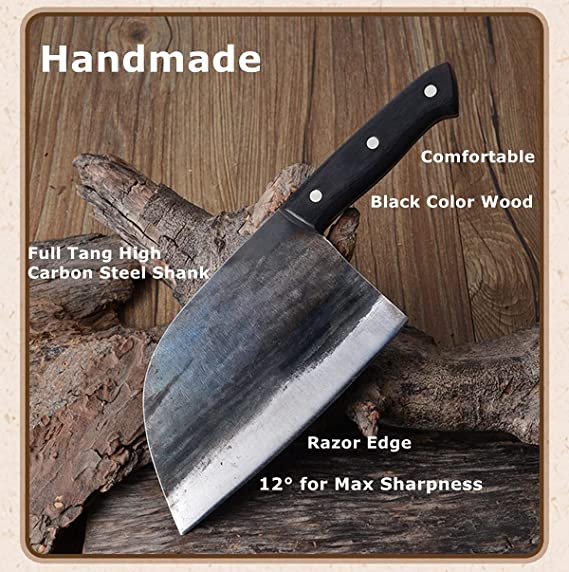 Forging Serbian Chef Knife with Leather Sheath