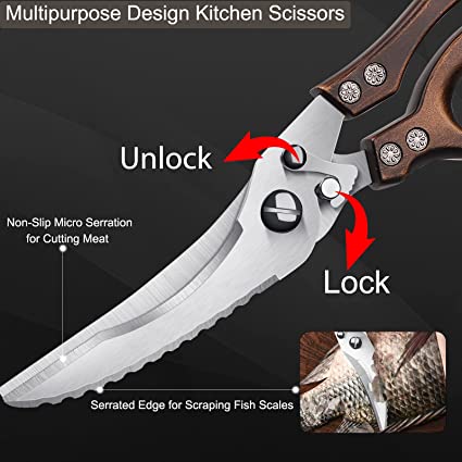 Heavy Duty Kitchen Shears with Serrated Edge