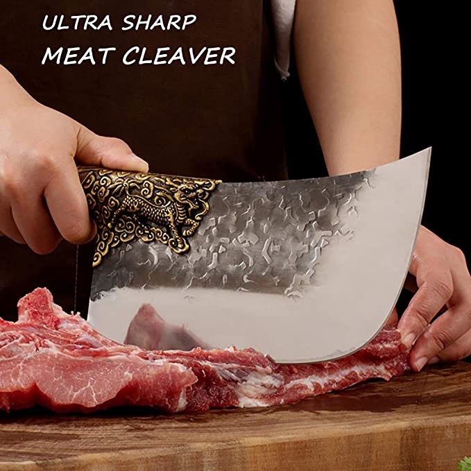 Hand Forged Cleaver with Sheath