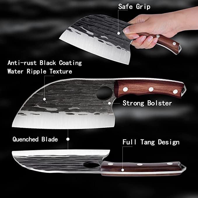 Hand Forged Serbian Knife with Sheath