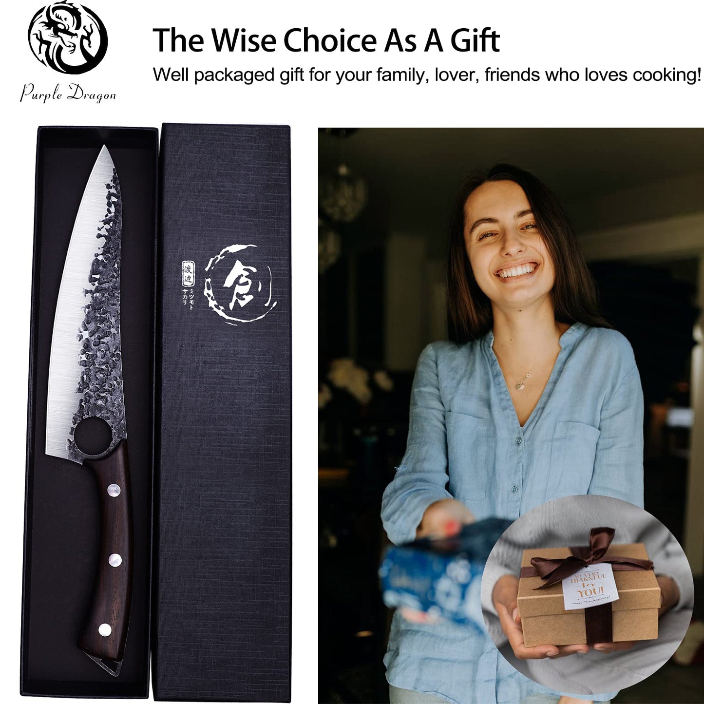 TIVOLI 8 Inch Hand Forged Japanese Chef Knife