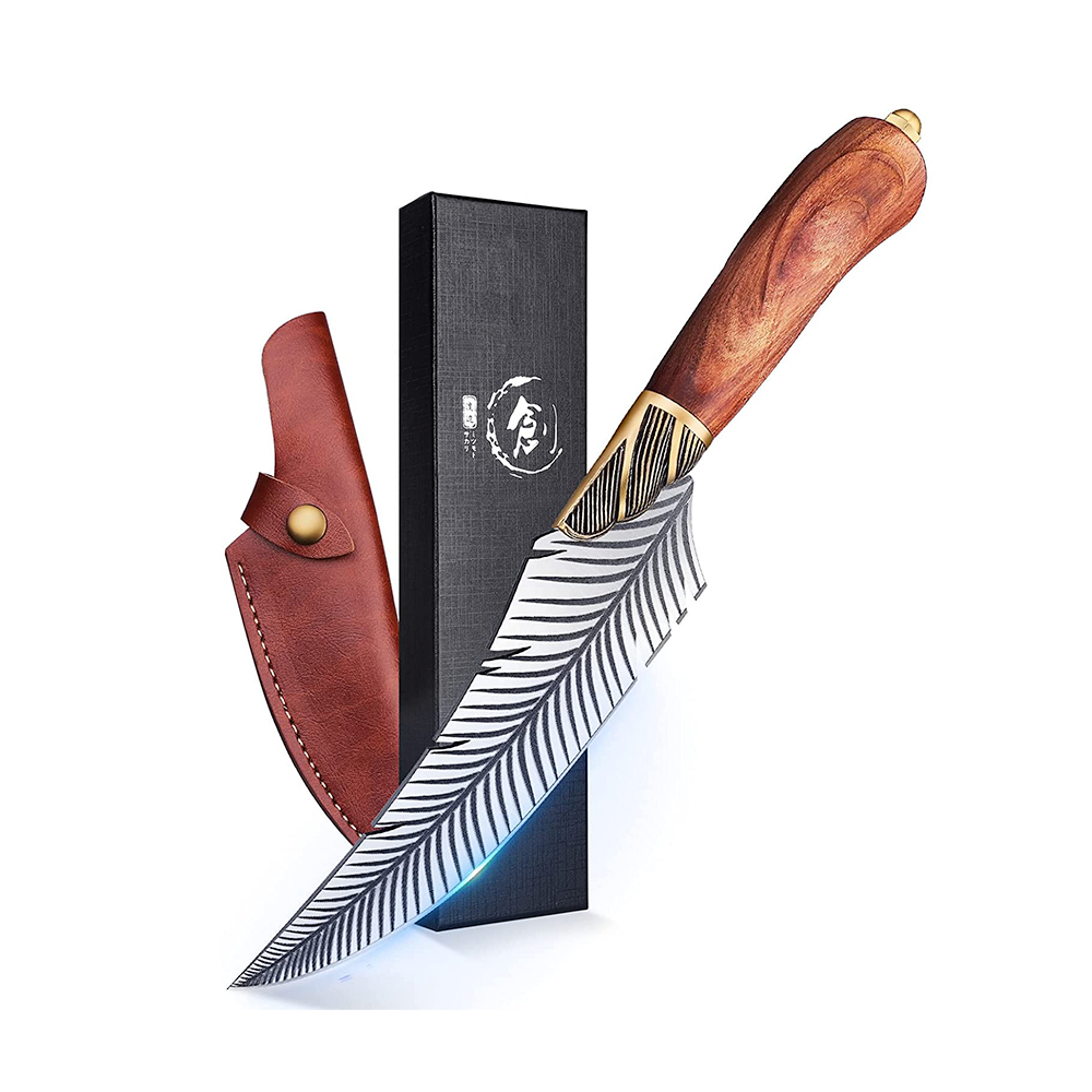 TIVOLI 6 inch Hand Forged Feather Knife - Curved Blade