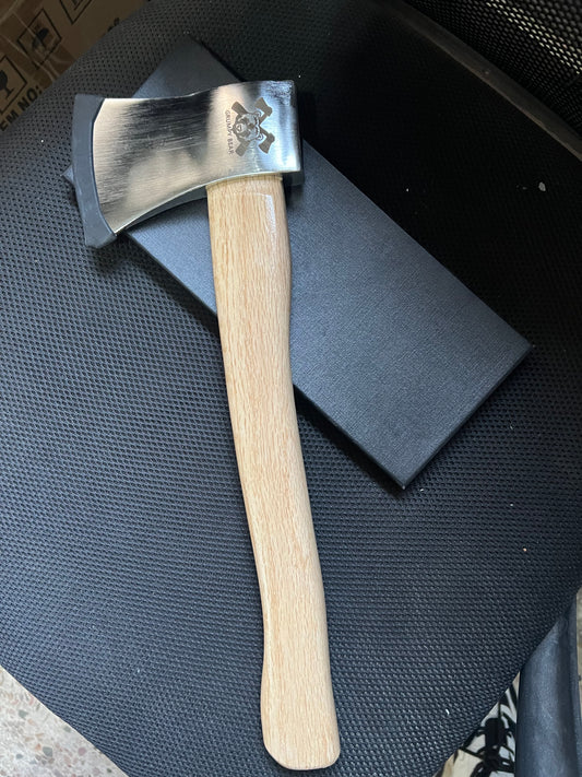 GRUMPY BEAR Heavy Duty Hatchet Axe with Wooden Handle