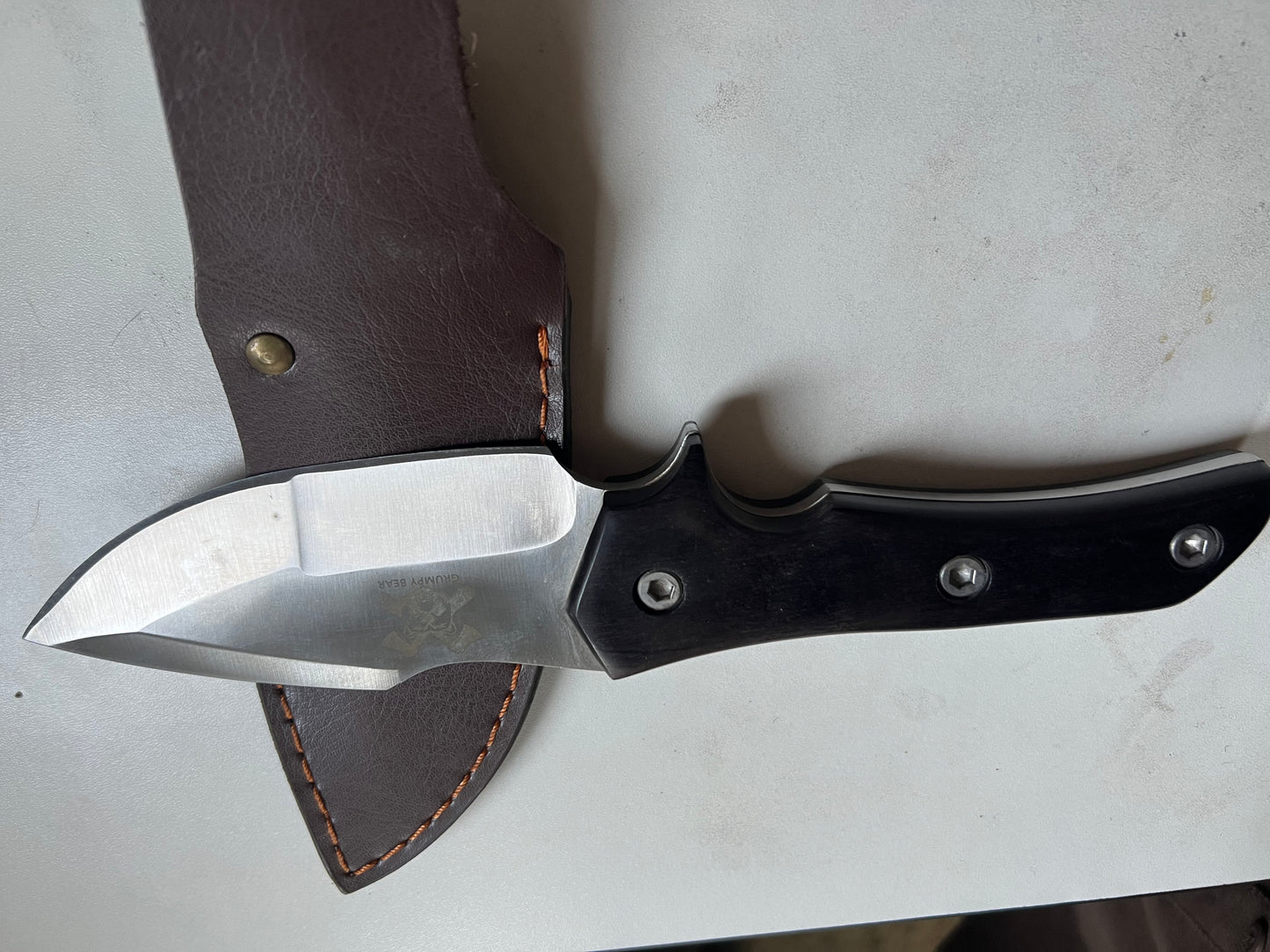 GRUMPY BEAR High Carbon Steel Hunting Knives for Camping, BBQ