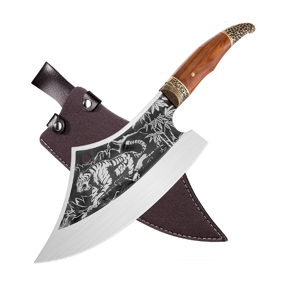 Stainless Steel Tiger Cleaver with Sheath