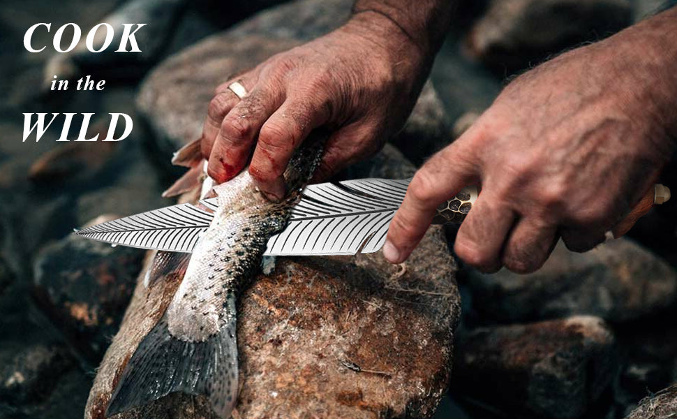 Hand Forged Feather Knife - Sharp Tip