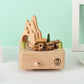 BAI GU UNCLE Woden Music Box with Moving Small Train, Wood Musicil Box Birthday Home Decoration for Kids Boys Girls