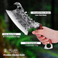 Hand Forged Meat Cleaver Sharp Asian Knife Kitchen Butcher Knife with Leather Sheath