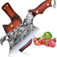 Hand Forged Meat Cleaver Sharp Asian Knife Kitchen Butcher Knife with Leather Sheath
