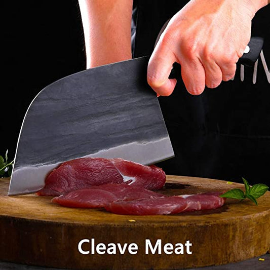 Forging Serbian Chef Knife with Leather Sheath
