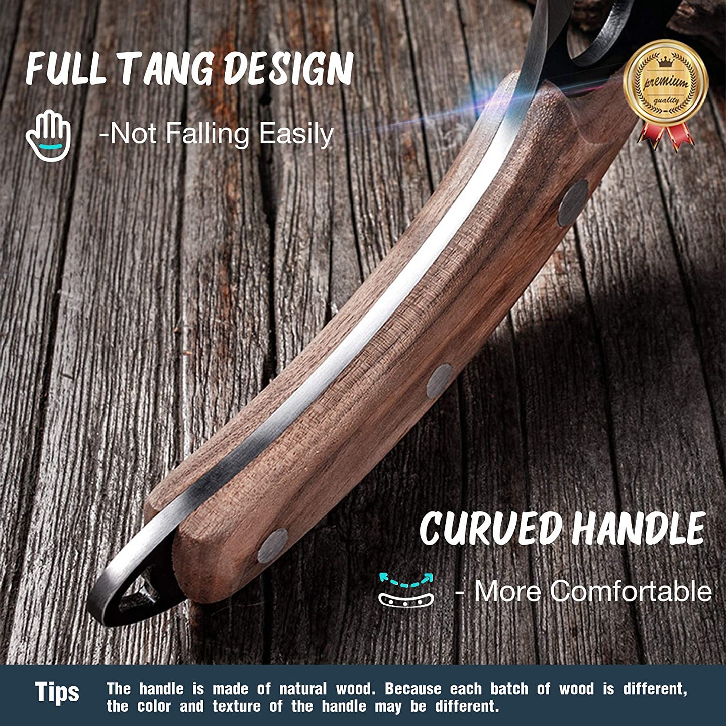 Huusk Viking Knives Hand Forged Boning Knife Full Tang Japanese Chef Knife with Sheath