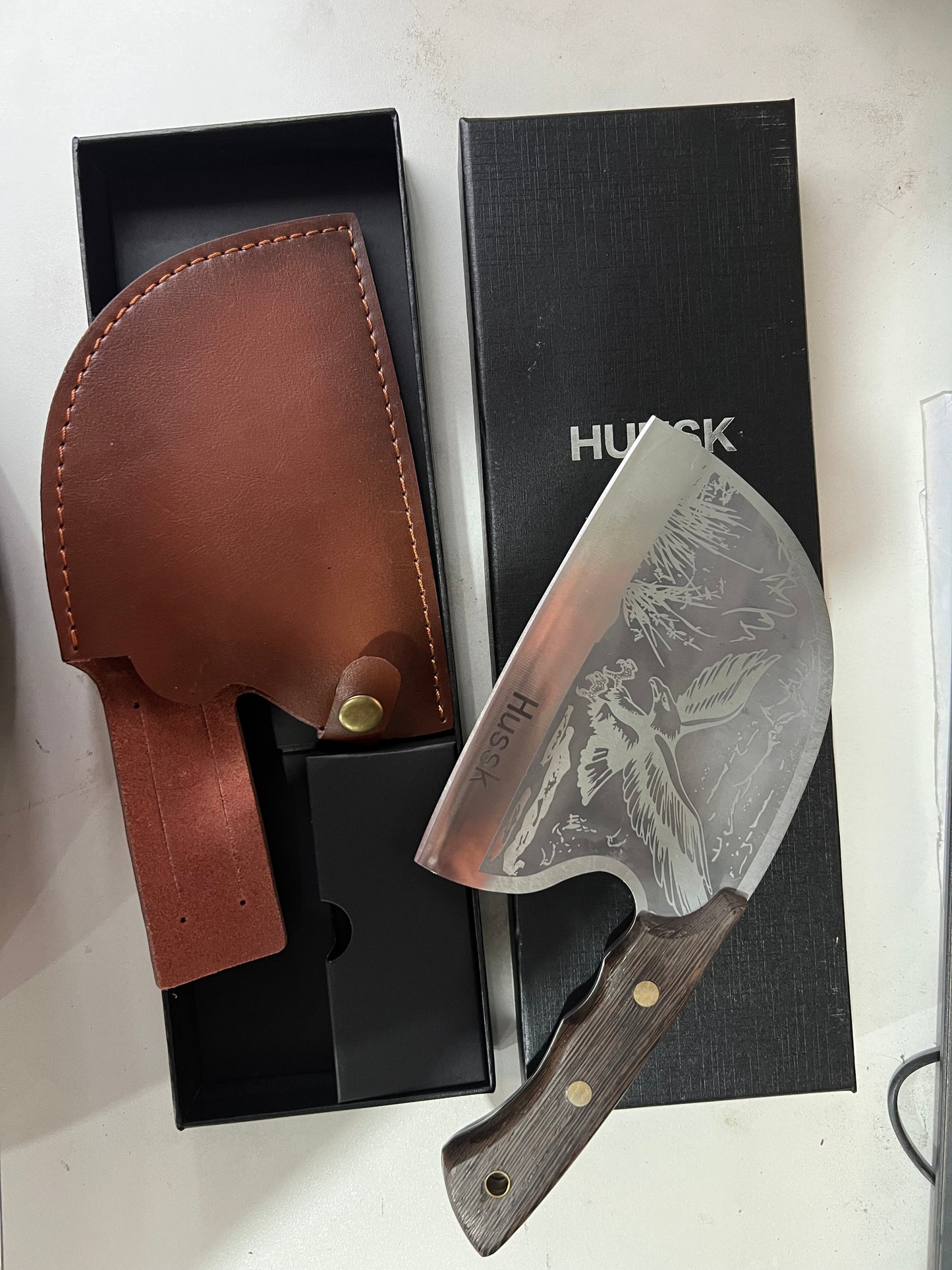 Hussk Hand Forged High Carbon Steel Chef Knives for Kitchen