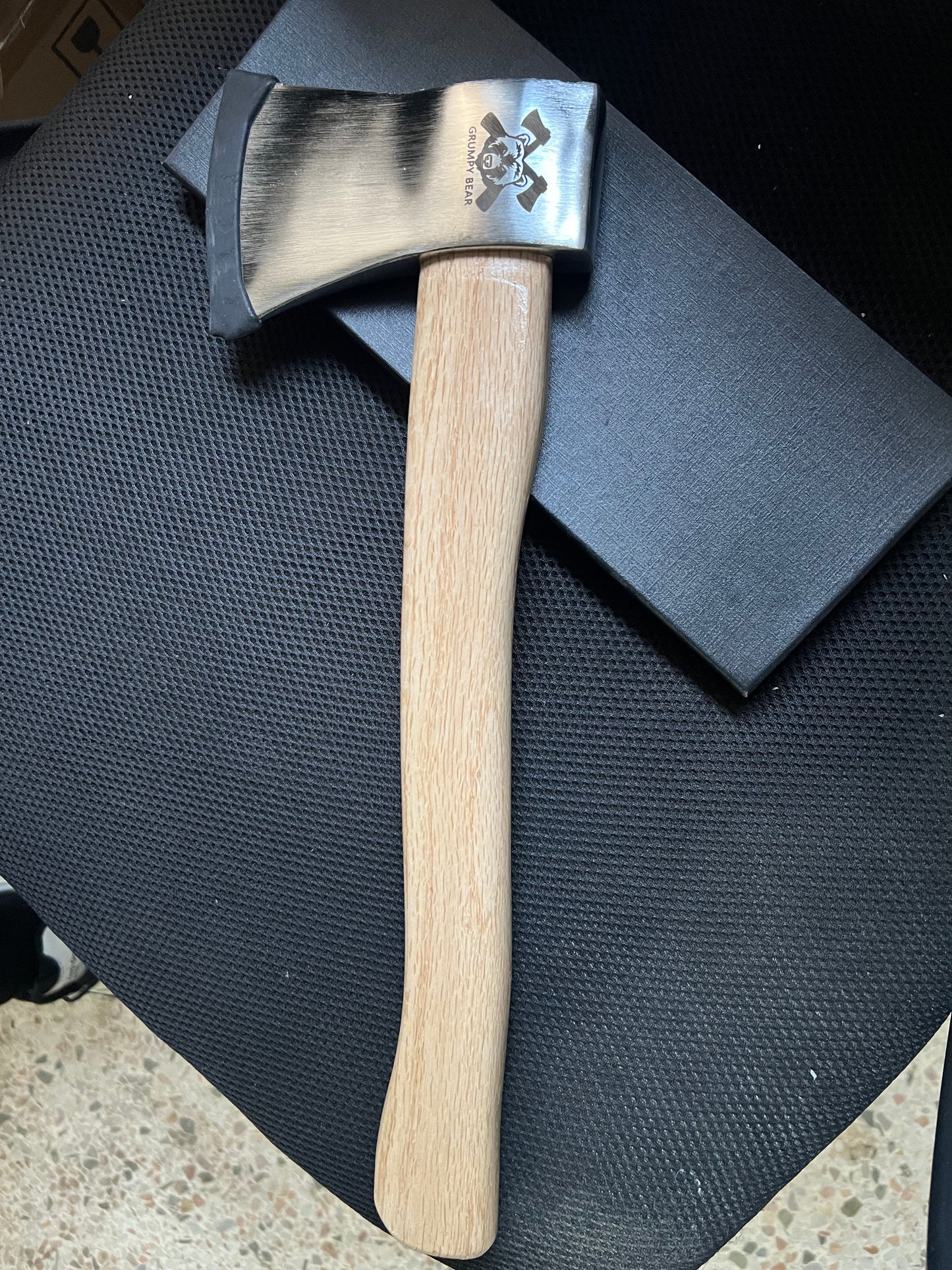 GRUMPY BEAR Heavy Duty Hatchet Axe with Wooden Handle