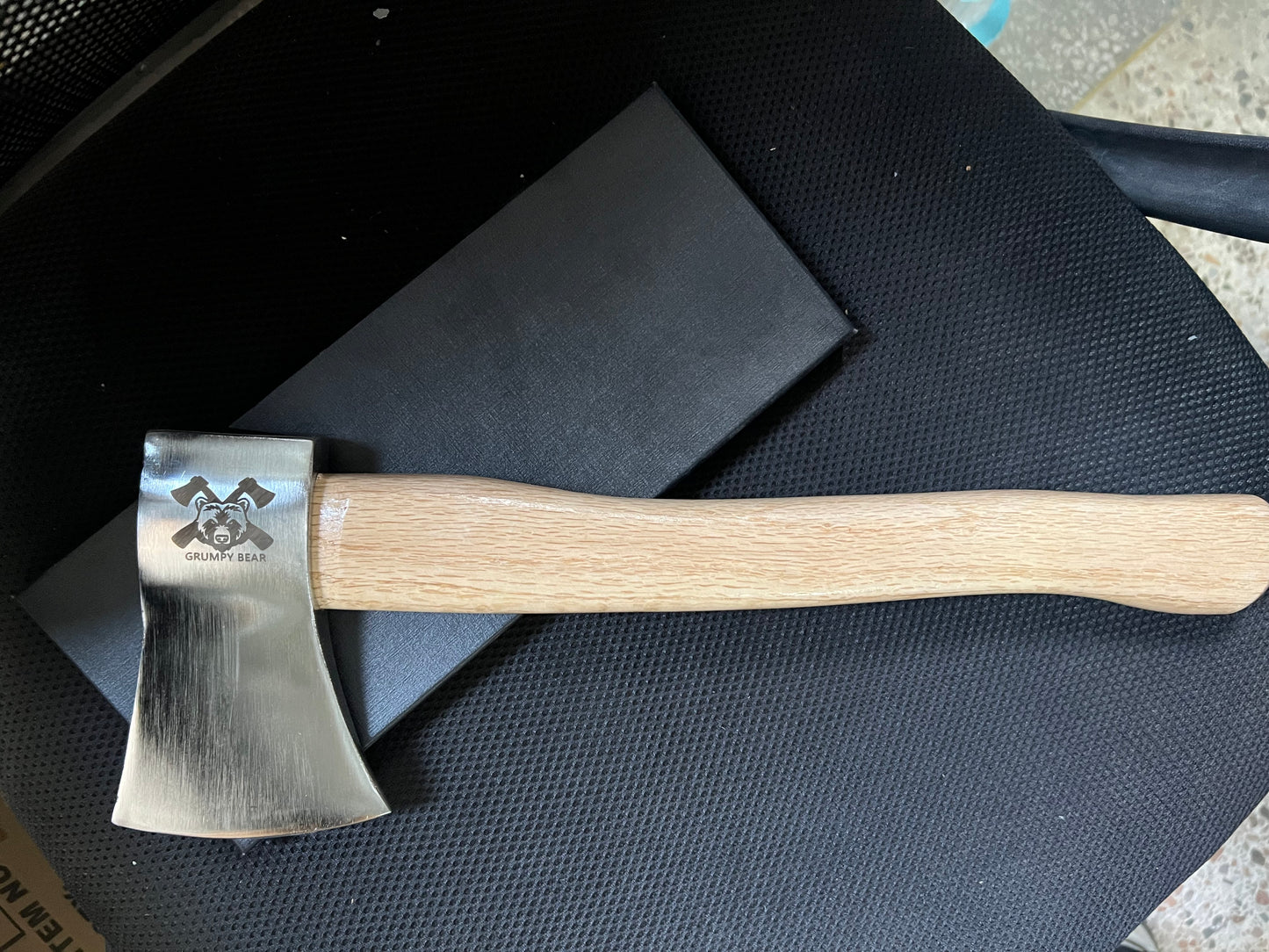 GRUMPY BEAR Heavy Duty Hatchet Axe with Wooden Handle