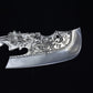 Silver Dragon Kitchen Knife Meat Cleaver with Leather Case