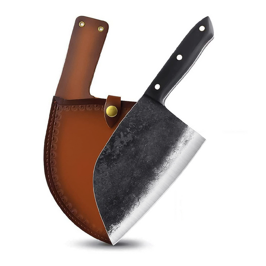 Forging Serbian Chef Knife with Leather Sheath